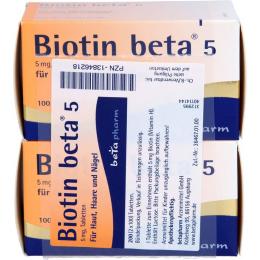 BIOTIN BETA 5 Tabletten 200 St.