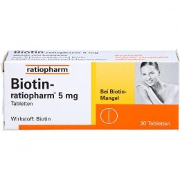 BIOTIN-RATIOPHARM 5 mg Tabletten 30 St.