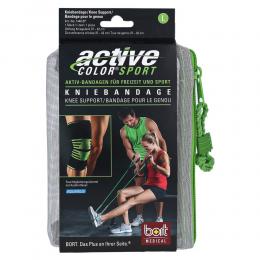 BORT ActiveColor Sport Kniebandage L schw./grün 1 St Bandage