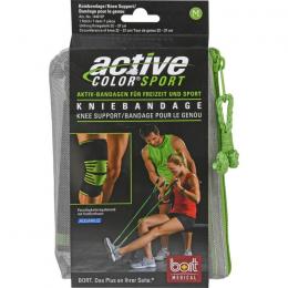 BORT ActiveColor Sport Kniebandage M schw./grün 1 St.