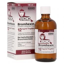 BROMHEXIN Hermes Arzneimittel 12 mg/ml Tropfen 100 ml Tropfen zum Einnehmen
