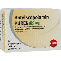 BUTYLSCOPOLAMIN PUREN 10 mg überzogene Tab. 20 St Überzogene Tabletten
