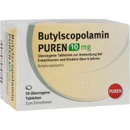BUTYLSCOPOLAMIN PUREN 10 mg überzogene Tab. 50 St Überzogene Tabletten