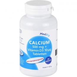 CALCIUM 500 mg+Vitamin D3 10 µg Tabletten MediFit 90 St.