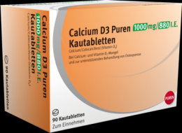 CALCIUM D3 Puren 1000 mg/880 I.E. Kautabletten 90 St