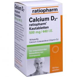 CALCIUM D3-ratiopharm Kautabletten 100 St Kautabletten