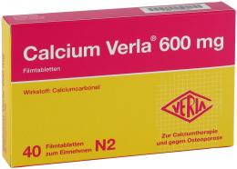 CALCIUM VERLA 600 mg Filmtabletten 40 St Filmtabletten
