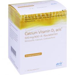 Ein aktuelles Angebot für CALCIUM VITAMIN D3 acis 500 mg/400 I.E. Kautabl. 120 St Kautabletten Nahrungsergänzungsmittel - jetzt kaufen, Marke Acis Arzneimittel GmbH.