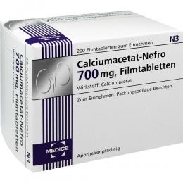 Ein aktuelles Angebot für Calciumacetat-Nefro 700mg 200 St Filmtabletten Mineralstoffe - jetzt kaufen, Marke Medice Arzneimittel Pütter GmbH & Co. KG.