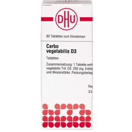 CARBO VEGETABILIS D 3 Tabletten 80 St.