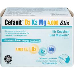 CEFAVIT D3 K2 Mg 4.000 I.E. Stix Granulat 36 St. (93,7 g)