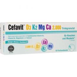 CEFAVIT D3 K2 Mg Ca 2.000 Trinkgranulat 10 St.