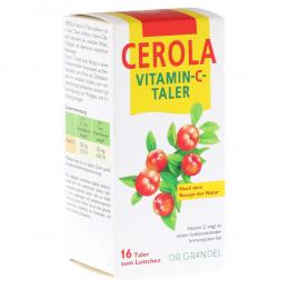 Ein aktuelles Angebot für CEROLA VITAMIN-C-TALER GRANDEL 16 St ohne Vitaminpräparate - jetzt kaufen, Marke Dr. Grandel GmbH, Geschäftsbereich Nahrungsergänzung.