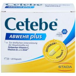 CETEBE ABWEHR plus Vitamin C+Vitamin D3+Zink Kaps. 120 St. (78,4 g)
