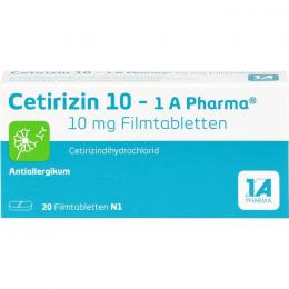 CETIRIZIN 10-1A Pharma Filmtabletten 20 St.