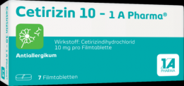CETIRIZIN 10-1A Pharma Filmtabletten 7 St