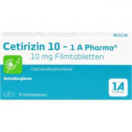 CETIRIZIN 10-1A Pharma Filmtabletten 7 St.