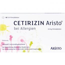 CETIRIZIN Aristo bei Allergien 10 mg Filmtabletten 50 St.