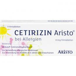 CETIRIZIN Aristo bei Allergien 10 mg Filmtabletten 7 St.