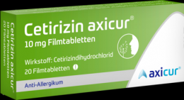 CETIRIZIN axicur 10 mg Filmtabletten 20 St