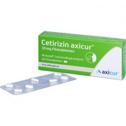 CETIRIZIN axicur 10 mg Filmtabletten 20 St.