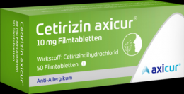 CETIRIZIN axicur 10 mg Filmtabletten 50 St