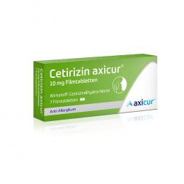 CETIRIZIN axicur 10 mg Filmtabletten 7 St Filmtabletten