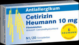 CETIRIZIN Heumann 10 mg Filmtabletten 20 St