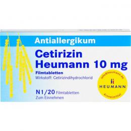 CETIRIZIN Heumann 10 mg Filmtabletten 20 St.