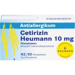 CETIRIZIN Heumann 10 mg Filmtabletten 50 St.