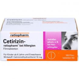 CETIRIZIN-ratiopharm bei Allergien 10 mg Filmtabl. 100 St.