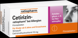 CETIRIZIN-ratiopharm bei Allergien 10 mg Filmtabl. 50 St