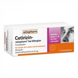 Cetirizin-ratiopharm® bei Allergien 10 mg Filmtabl. 7 St Filmtabletten