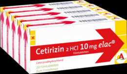 CETIRIZINDIHYDROCHLORID elac 10 mg Filmtabletten 5X20 St
