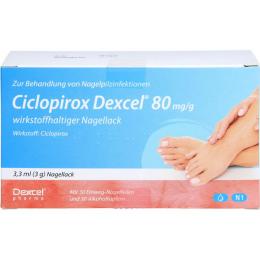 CICLOPIROX Dexcel 80 mg/g wirkstoffhalt.Nagellack 3,3 ml