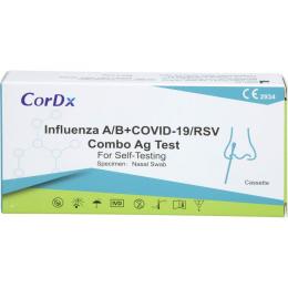 CORDX Influenza A/B+COVID-19/RSV Combo Ag Laie Nas 1 St.
