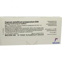 Ein aktuelles Angebot für CUPRUM METALLICUM praep.D 30 Ampullen 8 X 1 ml Ampullen Homöopathische Einzelmittel - jetzt kaufen, Marke Weleda AG.
