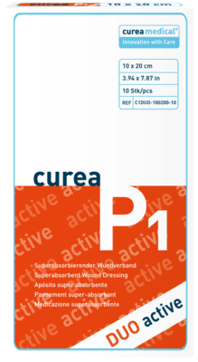 CUREA P1 duo active superabs.Wundaufl.10x20 cm 10 St