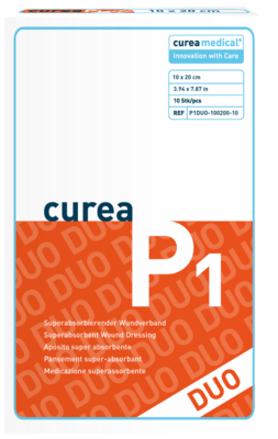 CUREA P1 duo superabsorb.Wundaufl.ste.10x20 cm 10 St