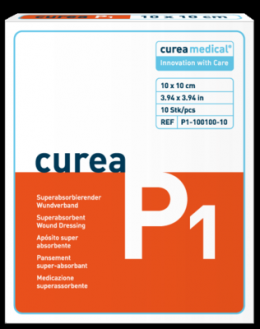 CUREA P1 superabsorb.Wundauflage 10x10 cm 10 St