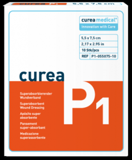 CUREA P1 superabsorb.Wundauflage 5,5x7,5 cm 10 St