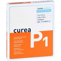 CUREA P1 superabsorb.Wundauflage 7,5x7,5 cm 10 St.