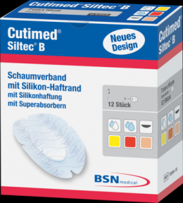 CUTIMED Siltec B Schaumverb.12,5x12,5 cm m.Haftr. 12 St