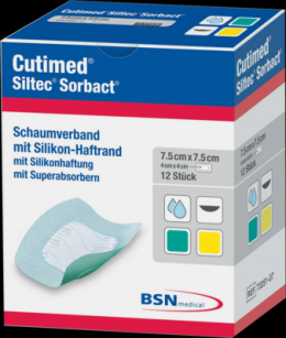 CUTIMED Siltec Sorbact PU-Verb.7,5x7,5 cm 12 St