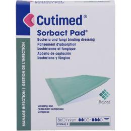 CUTIMED Sorbact Pad Kompressen 7x9 cm 5 St.
