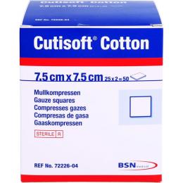 CUTISOFT Cotton Kompr.7,5x7,5 cm steril 50 St.