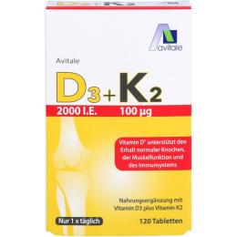 D3+K2 2000 I.E.+100 µg Tabletten 120 St. (14,4 g)