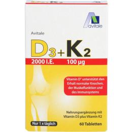 D3+K2 2000 I.E.+100 µg Tabletten 60 St. (7,2 g)
