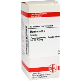 Ein aktuelles Angebot für DAMIANA D 2 Tabletten 80 St Tabletten Homöopathische Einzelmittel - jetzt kaufen, Marke DHU-Arzneimittel GmbH & Co. KG.