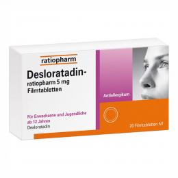 DESLORATADIN-ratiopharm 5 mg Filmtabletten 20 St Filmtabletten